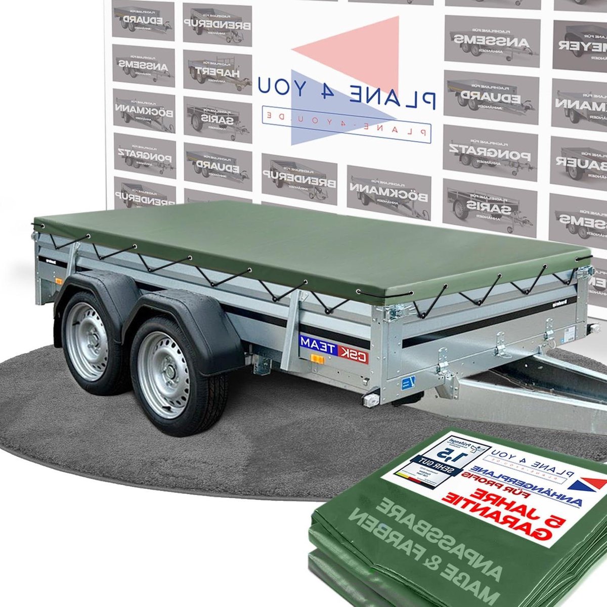 Aanhangerzeil - Afdekzeil Trailer - Aanhanger Beschermen - Scheurvast en Waterdicht - 264 x 159 cm - Bronzen Groen Mat