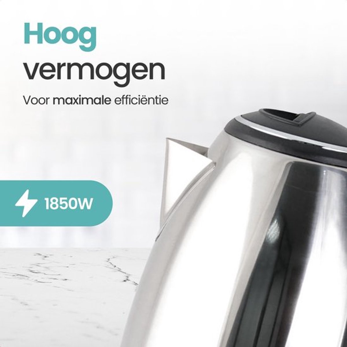 Elektrische Waterkoker RVS 1.8L – 1850W – Automatische Uitschakeling & Droogkookbeveiliging — afbeelding 7