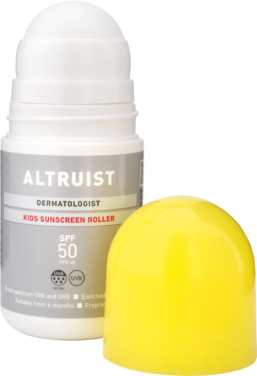 Altruist Kids Zonnebrand Roller SPF50 - Zonnebrandstick - Roller - Geschikt voor baby's & kinderen vanaf 6 maanden - Parfumvrij - met Vitamine E - Dermatologisch ontwikkeld - Waterbestendig - 100 ml
