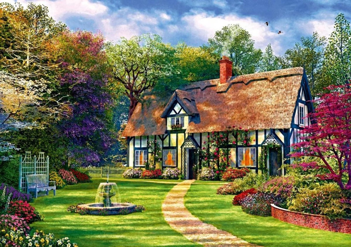 Legpuzzel 1000 stukjes - Scenery puzzel - Ontspannend tijdverdrijf - Gedetailleerd schilderij - 68 x 48 cm - Meerdere kleuren