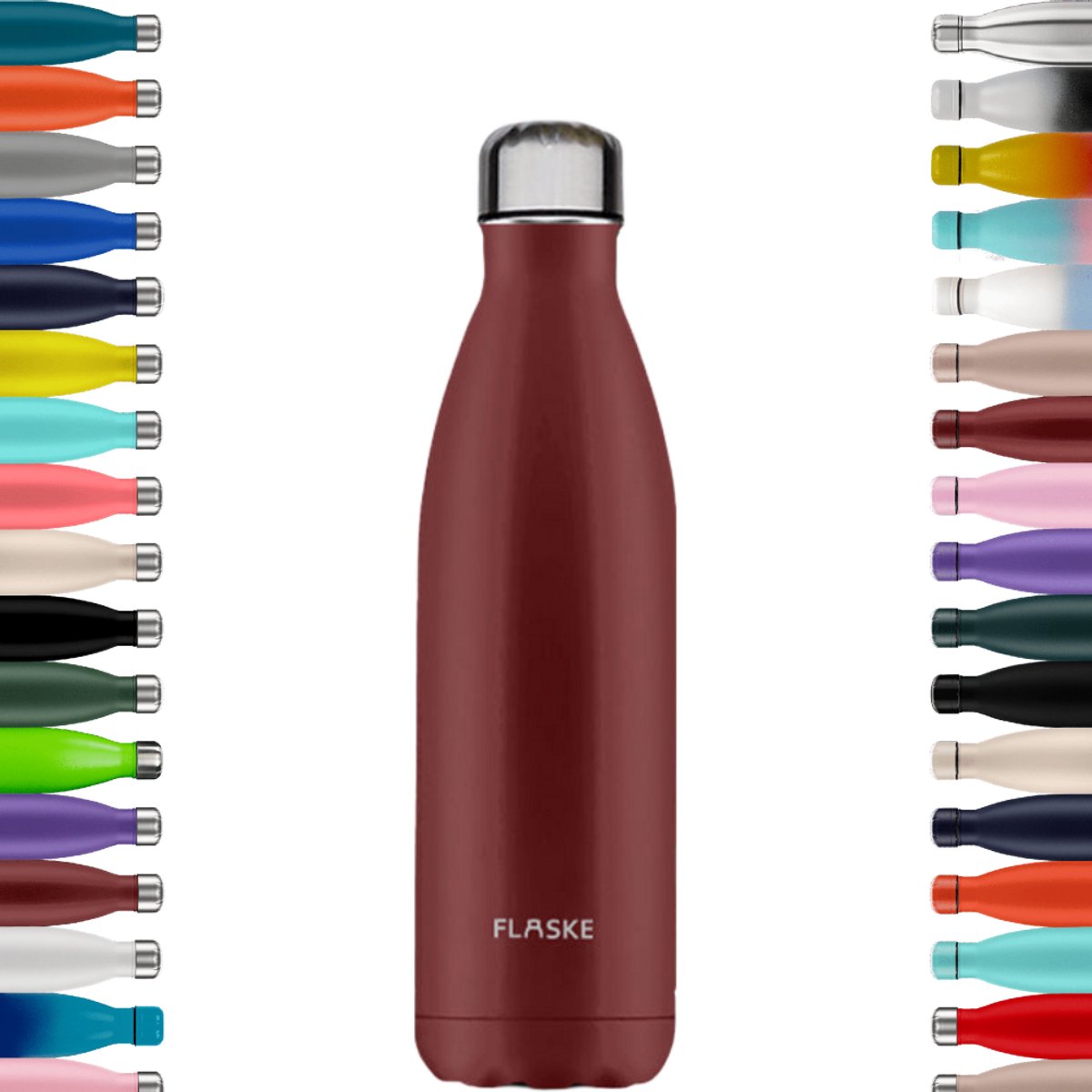 FLASKE Original 750ML - Lava - RVS Drinkfles van 750ML - Geschikt als waterfles, thermosfles en thermoskan