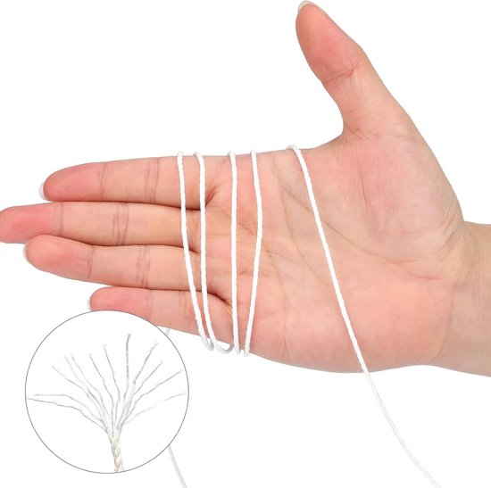 100M Wit Katoenen Touw van 2MM - Duurzaam 3-Ply Katoen voor Bakken, Ambachten en DIY Projecten - Perfect voor Slagers en Creatieve Klussen 1 PCS — afbeelding 5