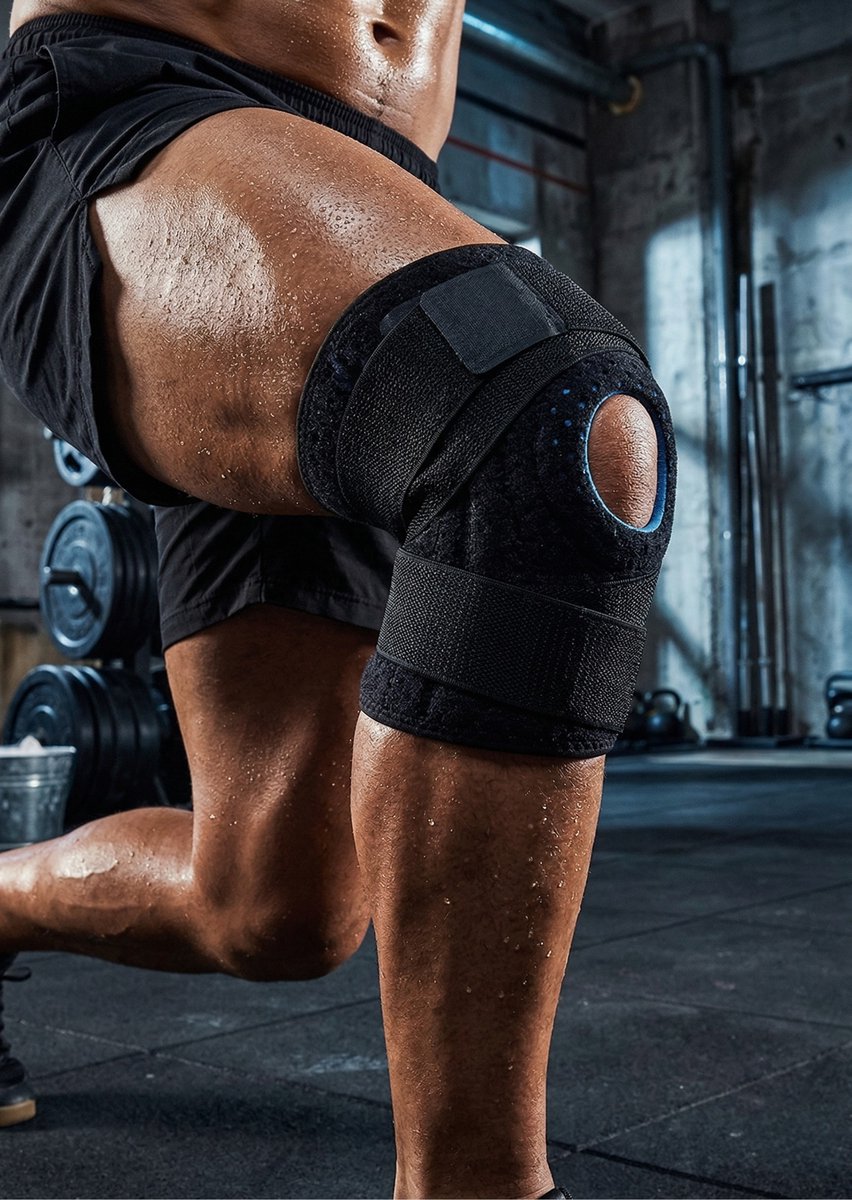 Goodli Kniebrace - One - size - Verstelbare Knieband voor Dames en Heren - Patellabrace met Stabiliteit - Ondersteuning bij Artrose en Meniscus - Zwart — afbeelding 3