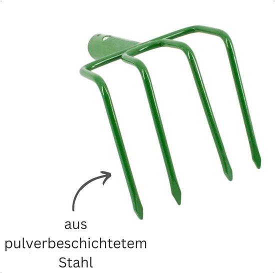 Aardappelhak met steel - Tuinhak pick-hak - Grond losmaken wieden - 4 geharde puntige tanden van Merkloos	 — afbeelding 5