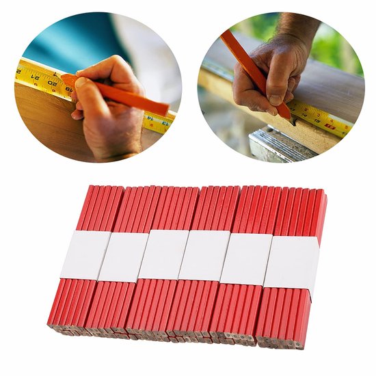 Store_7 - Timmermanspotloden - Bouwpotloden - Zwart Hard Lood - 72 Stuks - Houtbewerking - Rood - Geschikt voor Tekenen — afbeelding 5