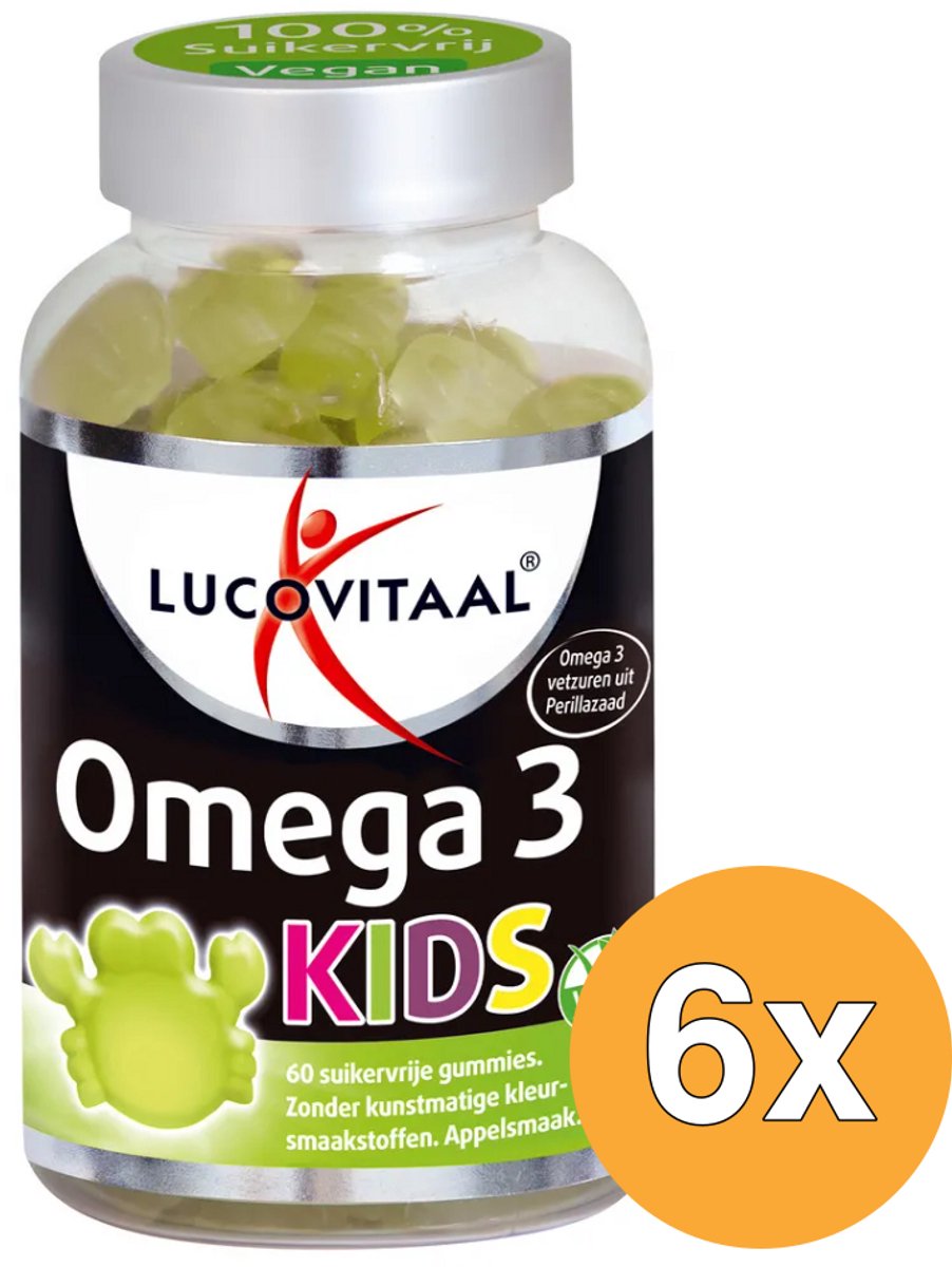6x Lucovitaal Omega 3 Kids (60 gummies)