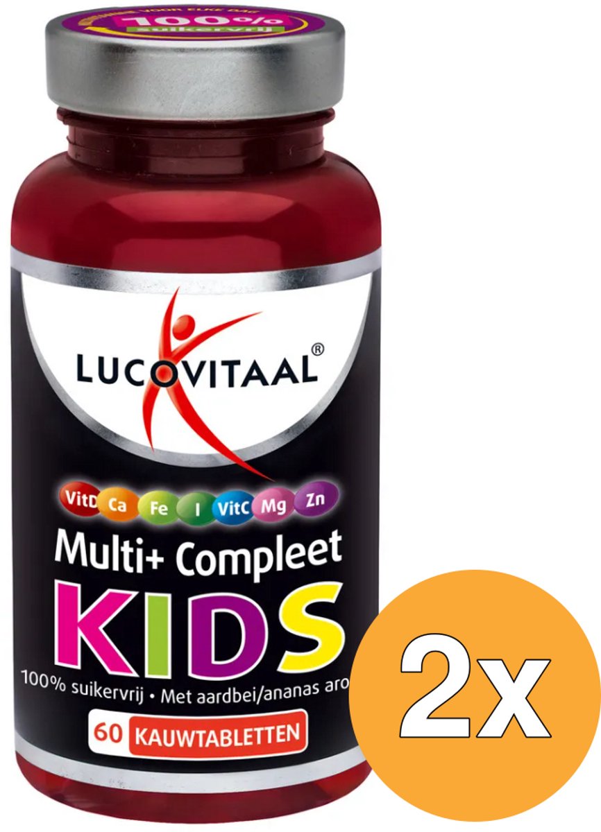 2x Lucovitaal Multi+ Compleet Kids (60 kauwtabletten)