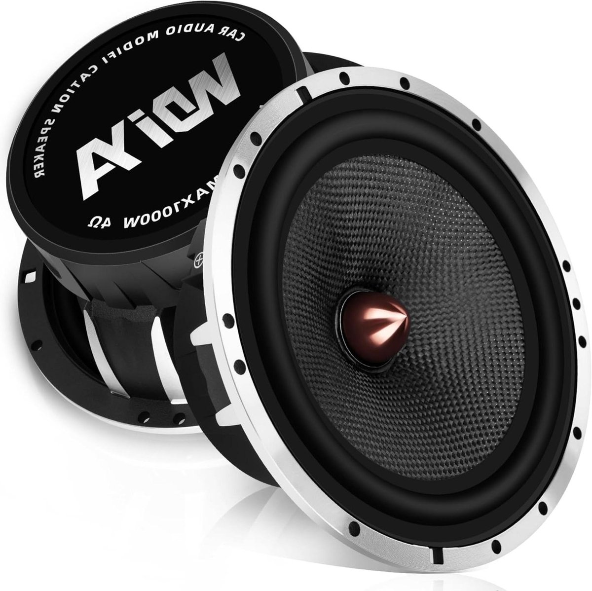 Autoluidsprekers Set - Auto Audio - Verbeter Rijgeluid - Koolstofvezel Kegels - 165 cm - Zwart