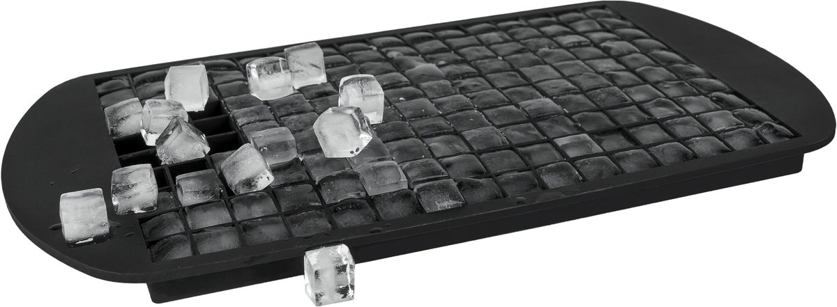 IJsblokjes vorm - IJsklontjes mal - 160 blokjes - Mini ijs blokjes - Ice cube tray - Ice mold - Kubus - Vierkant - Siliconen - Zwart - Jonyx