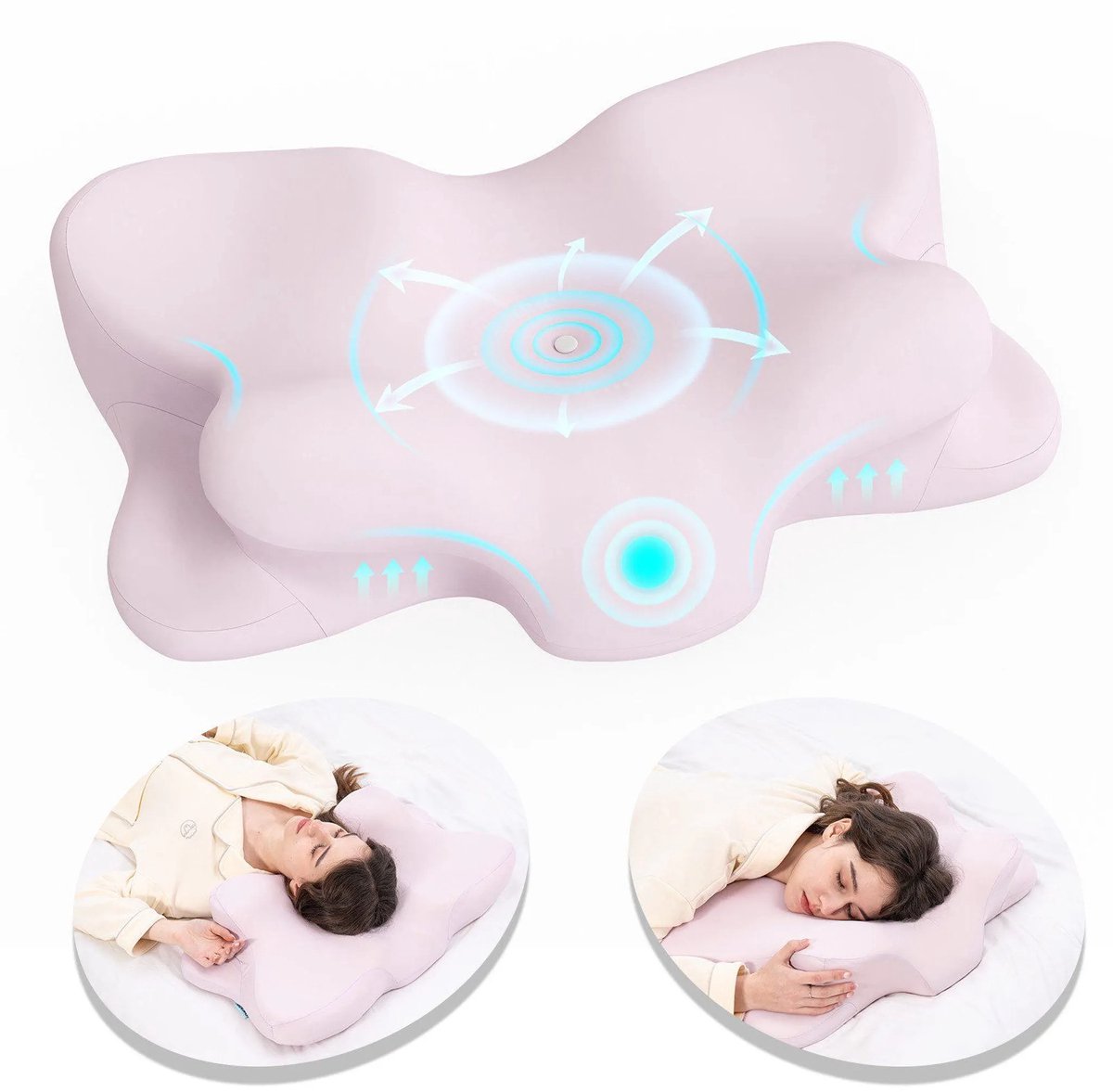 CHICASA Hoofdkussen Memory Foam - Orthopedisch Hoofdkussen voor Nekklachten - Ergonomisch - 5-Zone Ondersteuning - Dubbele Hoogte 8/12 cm - Traagschuim
