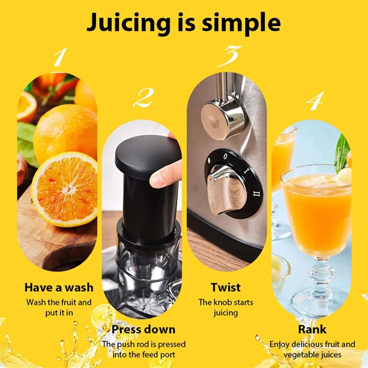smoothie Blender - Mixer - Brede Voerbak - Dual Speed - groentepers - snelle sapcentrifuge - Slowjuicer voor Groenten & Fruit thumbnail 4