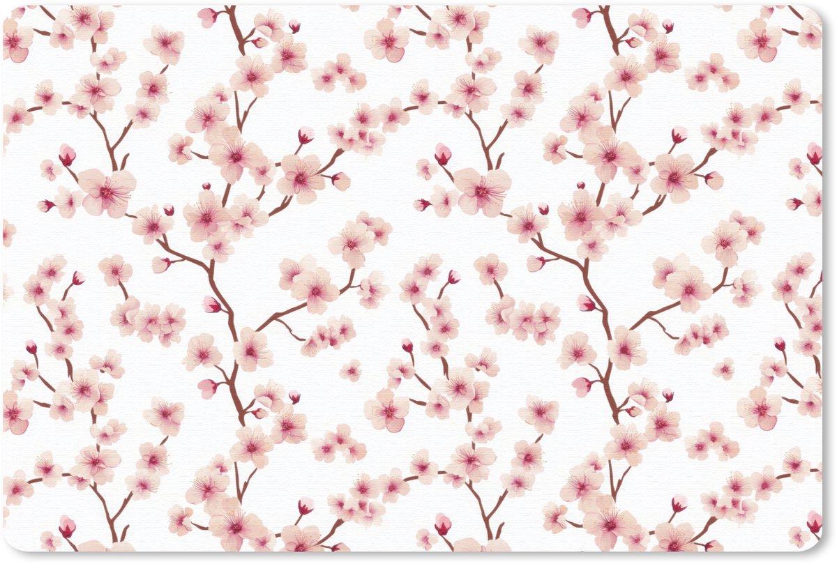 Muismat 13x8 cm - Mousepad Kersenbloesem - Takken - Roze - Muismatten