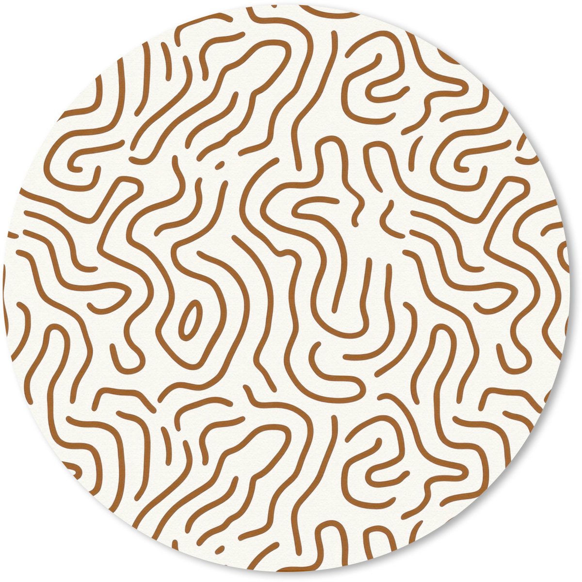 Muismat rond 20x20 cm - Mousepad Minimalistisch - Patroon - Terracotta - Ronde muismatten