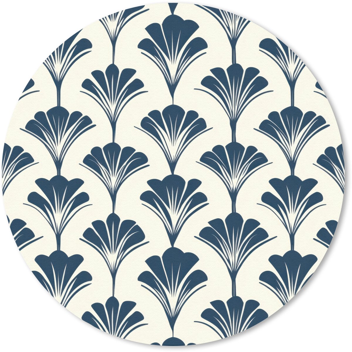 Muismat rond 30x30 cm - Mousepad Klassiek - Motief - Blauw - Ronde muismatten