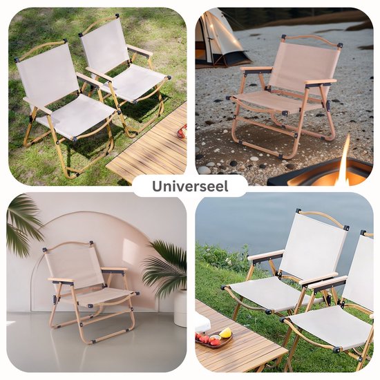 Lage Campingstoel - Vouwstoel - Opvouwbare Visstoel - Klapstoel met armleuningen - Compacte Visstoel - Lichtgewicht & Stevig tot 80kg - Zithoogte: 30cm - Relaxstoel voor buiten - Ideaal voor Camping, Strand & Tuin - Khaki — afbeelding 4