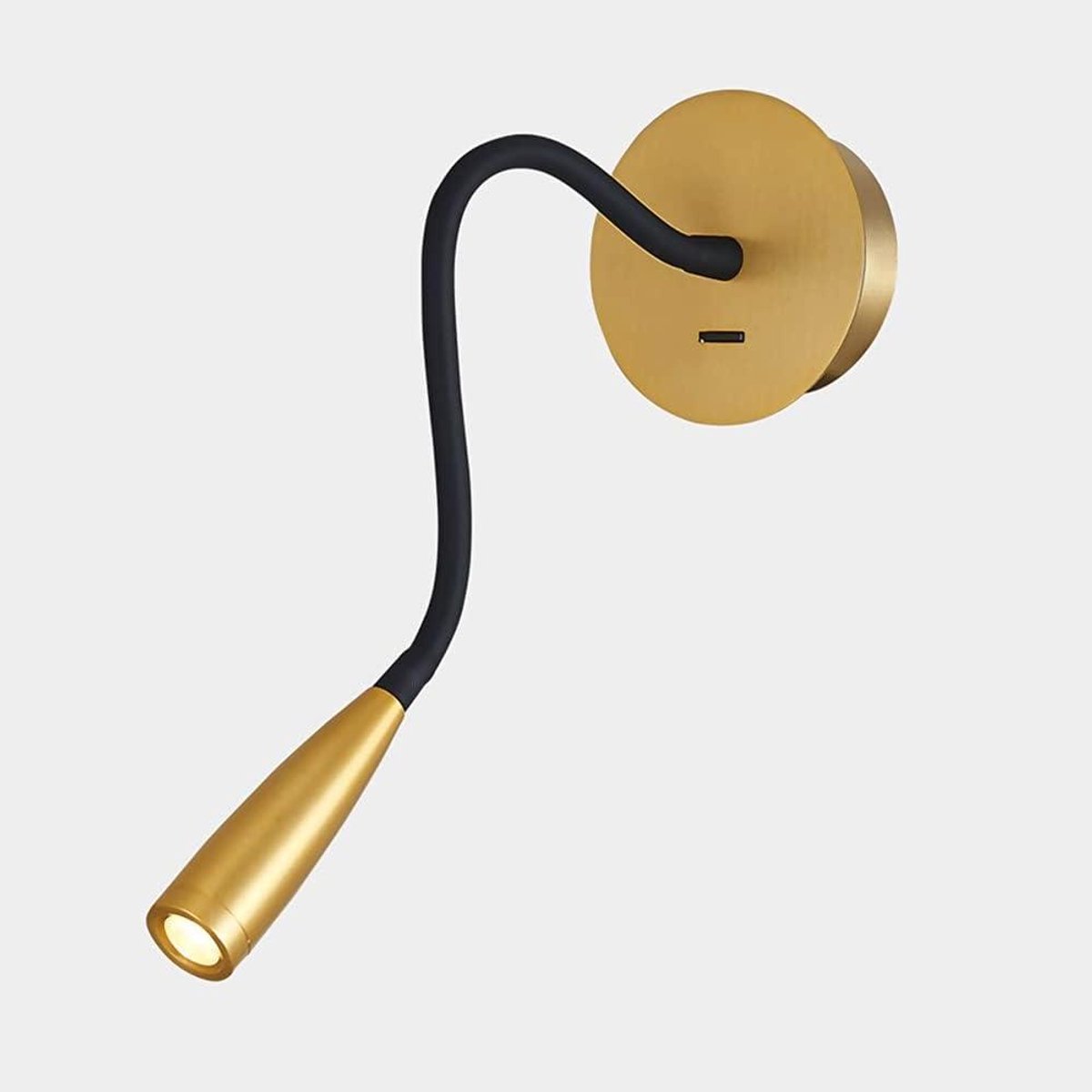 Wandlamp Zwanenhals - Leeslamp Slaapkamer - Comfortabel Lezen - Flexibele Verstelbaarheid - 3 Watt - Geborsteld Goud