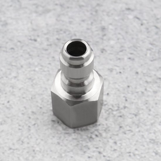 Dailygoods - Hogedrukreiniger Adapter - Roestvrij staal - Duurzaam - 1/4 Inch Vrouwelijke - Snelkoppeling - Voor elke hogedrukreiniger - Zilver van Dailygoods — afbeelding 2