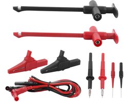 VT Goods - Testprobes Leads - Multimeter Test Leads Kit - Geschikt voor Elektronische Reparatie - Rood - Crocodile Clip - 2 Sets - Auto- en Elektris..