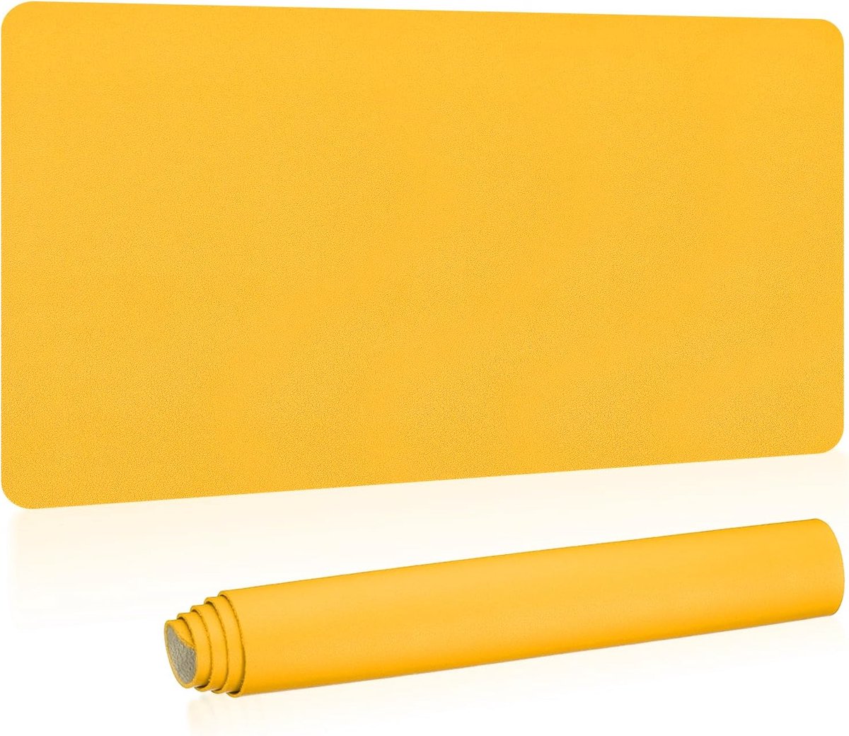 31"x15" Large Desk Mat - PU Leather - Dubbelzijdig - Geel