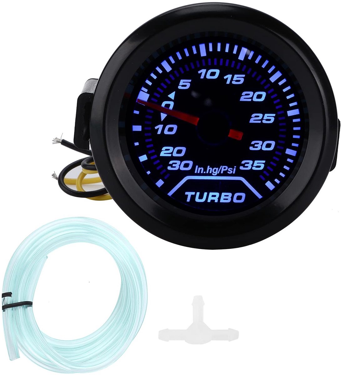 Store_8 - Digitale Boost-meter - Turbo Boost-manometer - 52mm/2in - Blauw Rood LED-display - Universeel - 12V - Geschikt voor auto