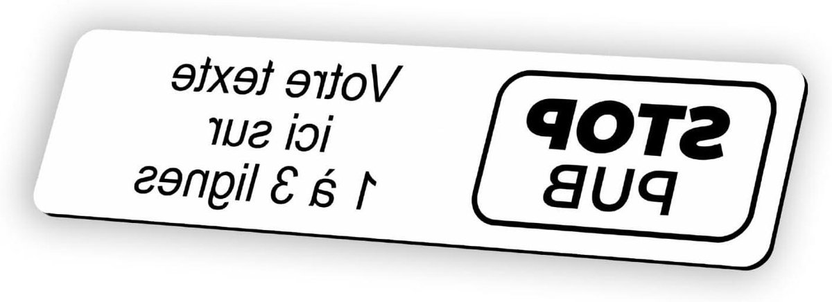 Brievenbusplaat - Stop Pub - Post Voorkomen - Zelfklevend duurzaam acryl - 10 x 25 cm - Wit met zwarte letters