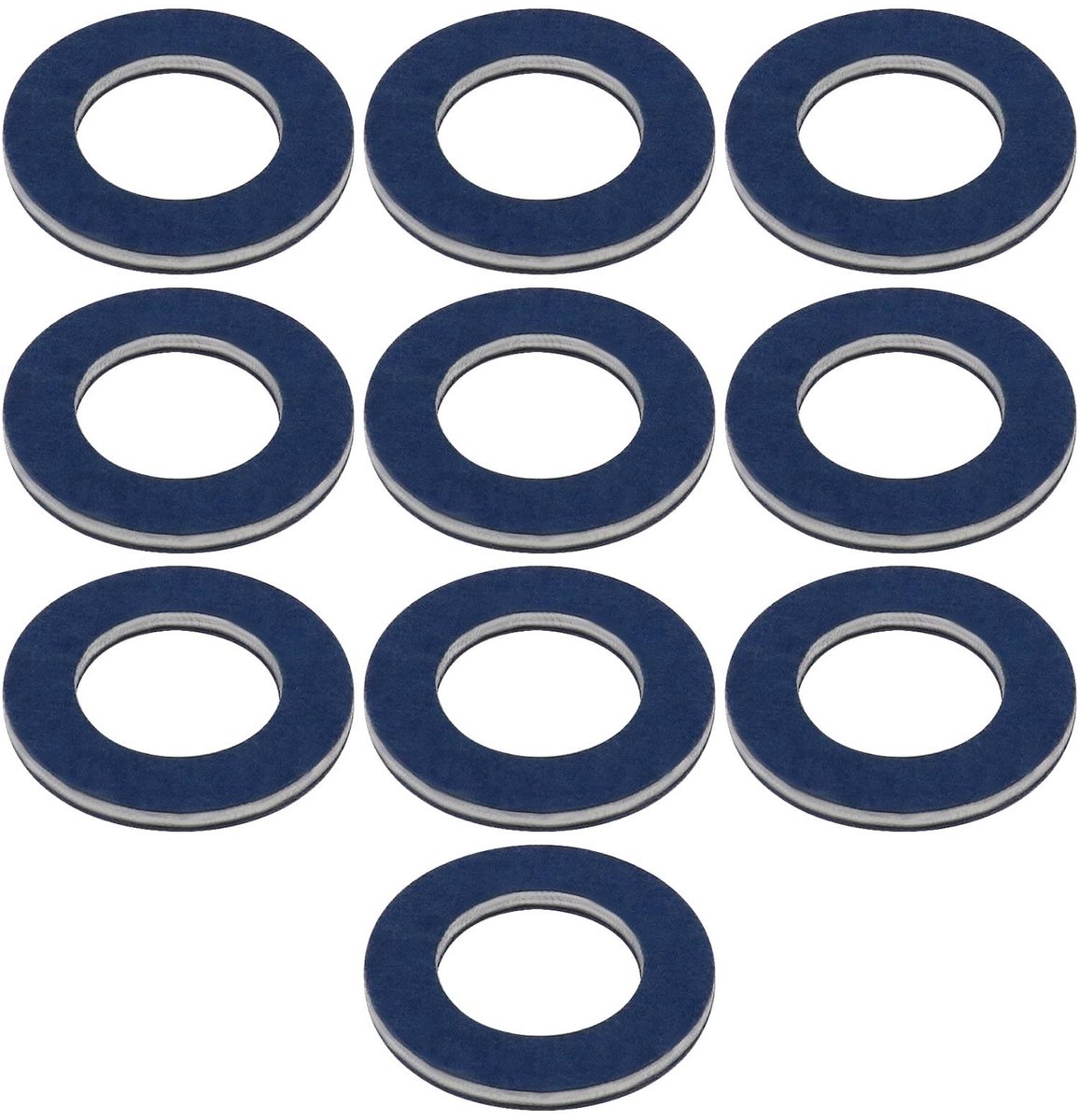 aladdien - Auto Olie Afvoer Plug Pakkingen - Aluminium - Blauw - Olie Crush Wasmachine Seal Ring - 10 stuks - Geschikt voor Toyota en Lexus