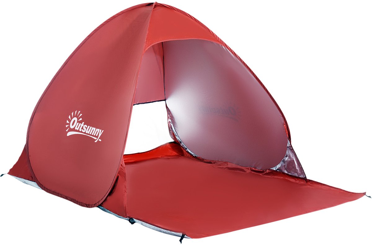 Killogood Pop-up tent - strandtent - campingtent - polyester - 200 x 150 x 119 cm - rood