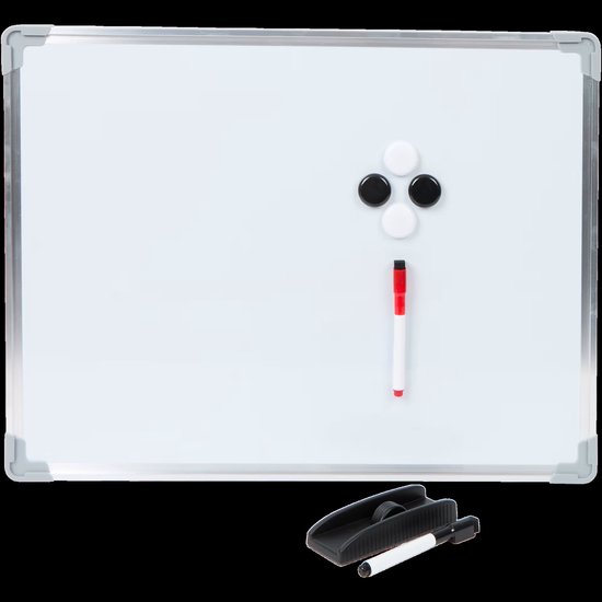 Whiteboard Set Magnetisch 60x90cm incl. marker, wisser en magneten