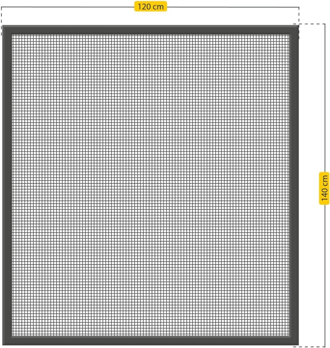 Schellenberg 70989 Insectenhor voor ramen ACTION, vliegenhor met aluminium frame 120 x 140 cm, antraciet