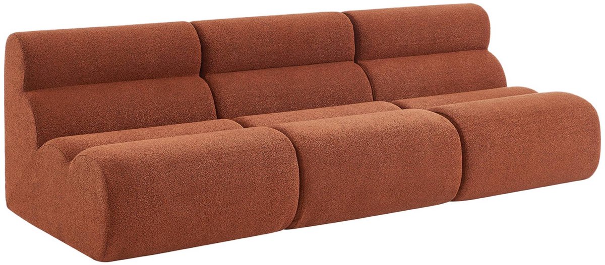 sweeek - Set van 3 stoffen fauteuils getextureerde bouclé 1 zitplaats - nova