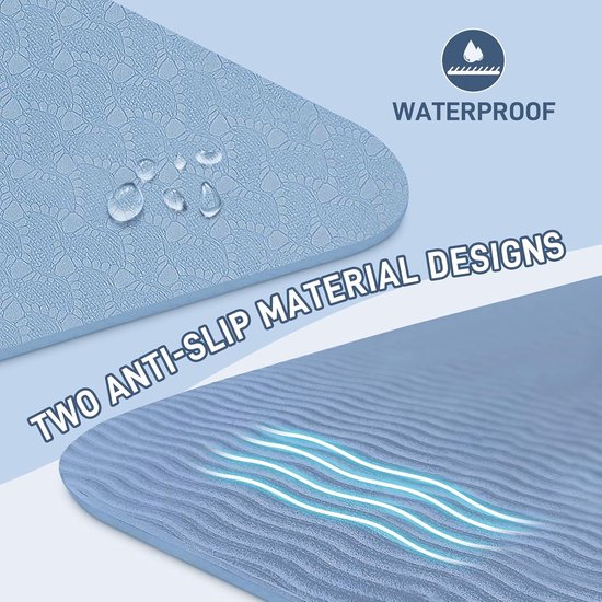 Vouwbare Yogamat - Fitnessmat Voor Pilates-Dubbelzijdig Antislip - Waterdicht En Scheurvast Ontwerp- 183x80x0.8cm-Voor Reis Camping Thuisgebruik-Blauw — afbeelding 4