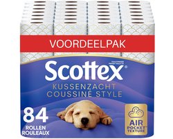 Scottex® toiletpapier - Kussenzacht Design wc papier - 84 rollen - Ultiem comfort - Voordeelverpakking