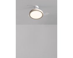 CREATE - Plafondventilator 40W stil met intrekbare bladen en LED-licht, verschillende maten - S - Met licht - Afstandsbediening - WIND CLEAR STUDIO