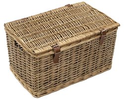 White-Label® Rieten Wasmand met Deksel - 31x49x27