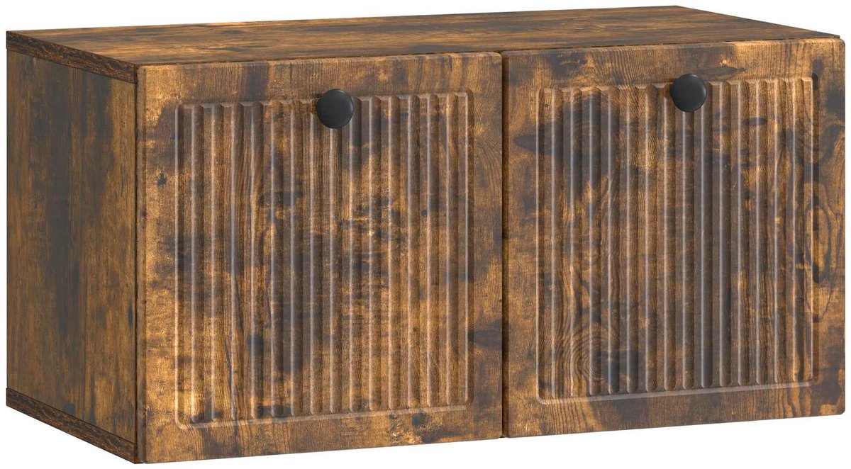 vidaXL - Wandmontage - TV-kast - Gerookt - eiken - 59,5 - x - 31 - x - 30 - cm