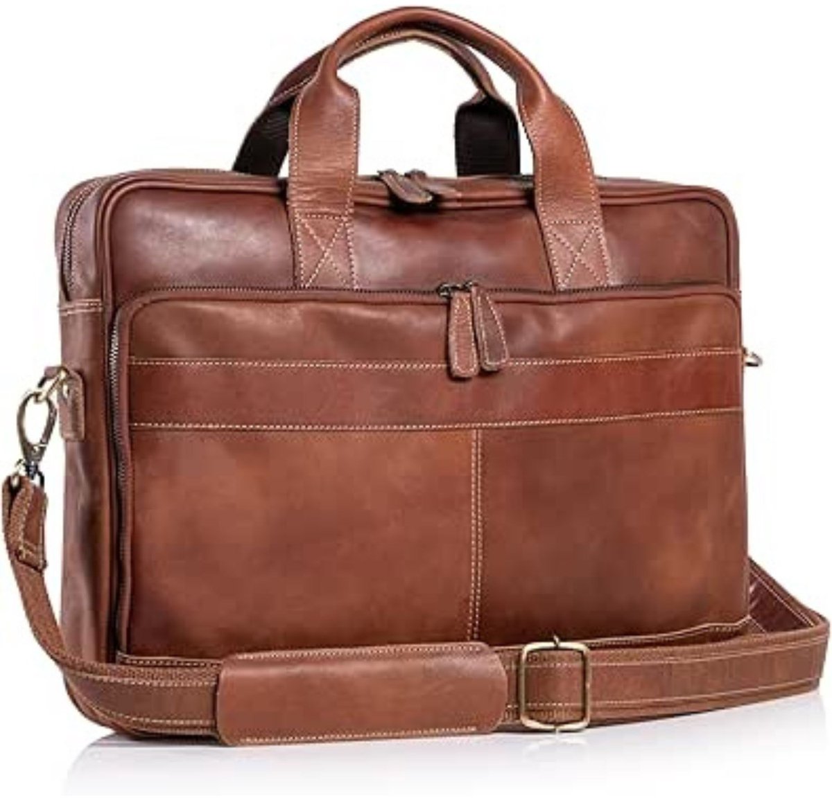 Leren Laptoptas - Laptoptas - Leren Tas - Luxe Leren Laptoptas - Werktas - Schoudertas - Business Tas - Leren Business Tas - 16 inch - Bruin - van Imperatoris