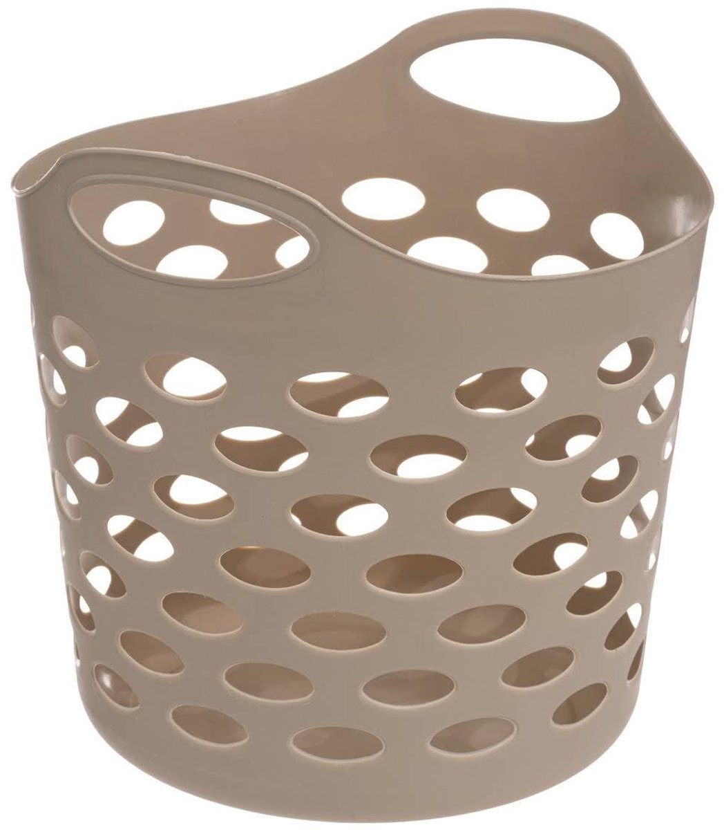 Afvalbak Linnen - Prullenbak Vuilnisbak - Afval Scheiden - Flexibel Ontwerp - 28 Liter - Taupe