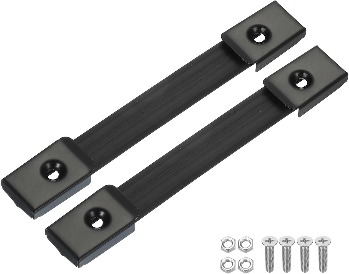Handle Strap Vervanging 7.8 inch - 2 Pcs Rubber Amplifiers Speaker Cabinet Belt Handle met Metalen Eindkappen en Hardware Accessoires - Zwart