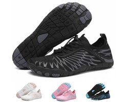 Solfit - Barefoot Schoenen - Dames & Heren - Sportschoenen Sneakers - Fitnessschoenen - Hardloopschoenen - Ademend Knit Textiel - Zwart - 45- BAREON