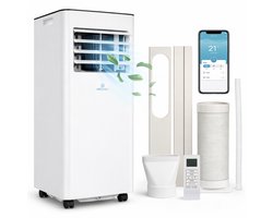 Aironex Mobiele Airco 7000 BTU – App & Afstandsbediening – Stil & Compact – Mobiele Airconditioner met Raamafdichting - Mobiele Airco voor Slaapkamer, Woonkamer, Kantoor