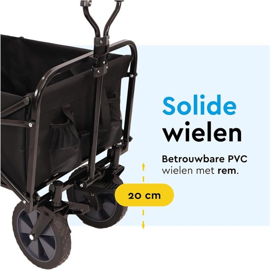 RONN® Bolderkar Opvouwbaar Luchtbanden - Bolderkar Opvouwbaar - Bolderkar Kinderenvervoer - Zwart - 90cm x 51cm x 59cm van Merkloos — afbeelding 5