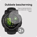 Garmin smartwatch met twee screenprotectors voor dubbele bescherming, met een "2x"-indicator.