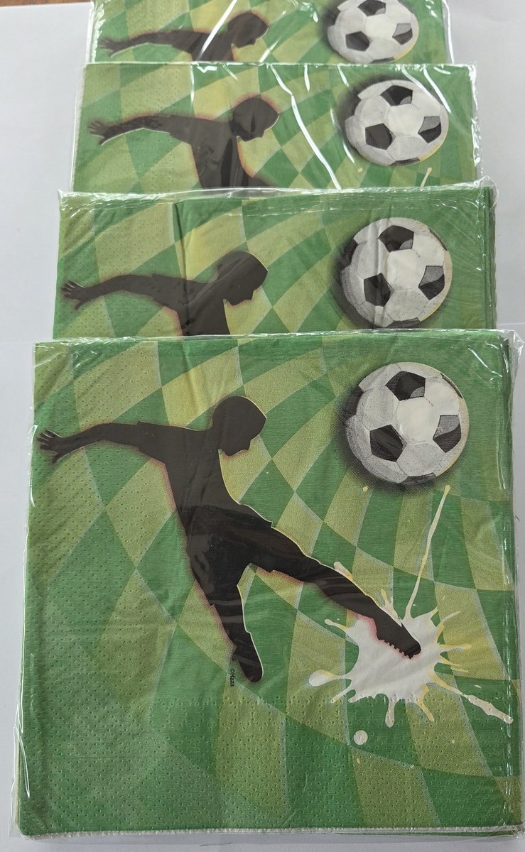 80 Servetten voetbal, Papier, Wegwerp. Verjaardag, EK, WK , Voetbal.