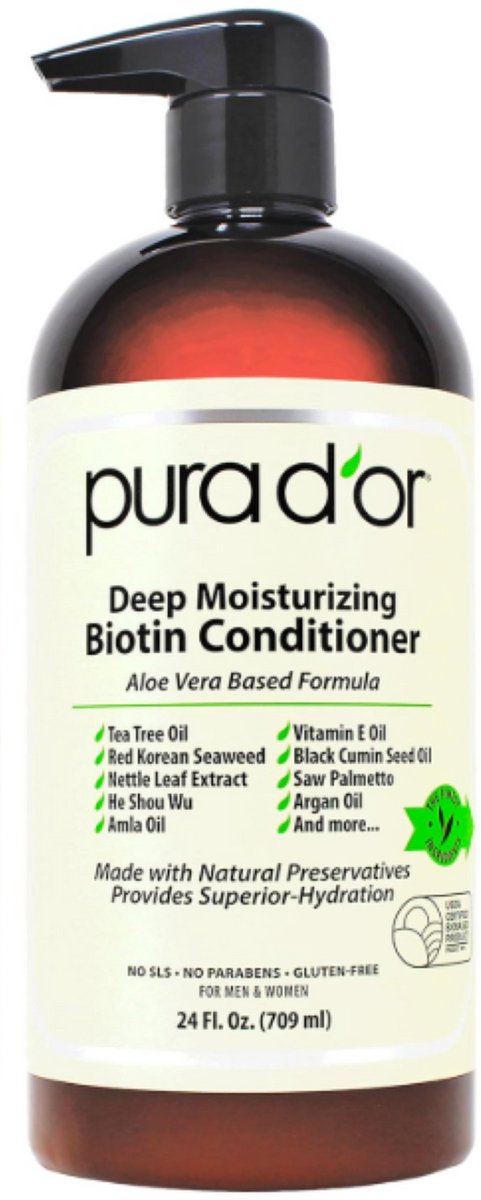 PURA D’OR Biotin Conditioner 709ML (Voordeelpack) – Hydraterende Conditioner voor Droog & Beschadigd Haar – Met Arganolie & Vitamine E
