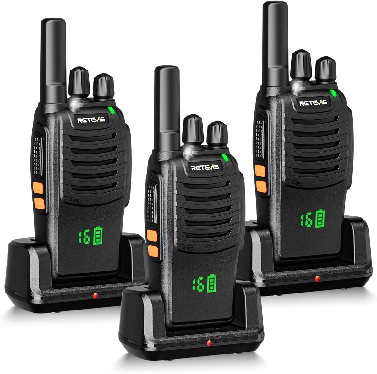 Retevis H777H Portofoons met Verborgen Display-PMR446 Walkie Talkie oplaadbaar-VOX handsfree-LED-zaklamp, Noodalarm-Draagbare 2-Weg Radio voor Familie, Kamperen