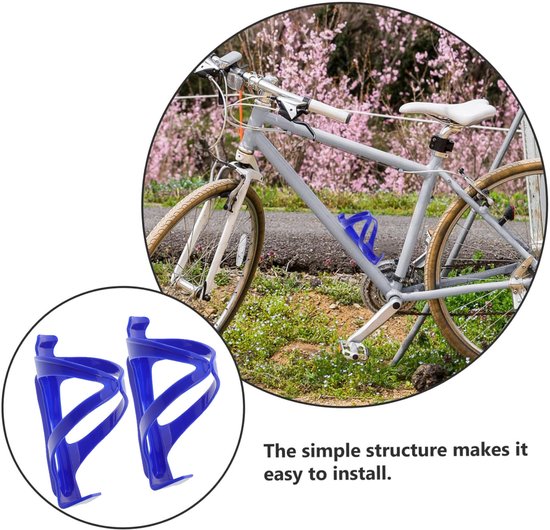 Bidonhouder Fiets - 2 stuks - Universeel Bidonhouders - Bidonhouder Racefiets - Sterke en flexibele structuur - Geschikt voor Fiets / Racefiets / Mountainbike / Kinderwagen- Flessen / Beker Houder Verstelbaar - Cadeau voor fietsliefhebbers - Blauw — afbeelding 3