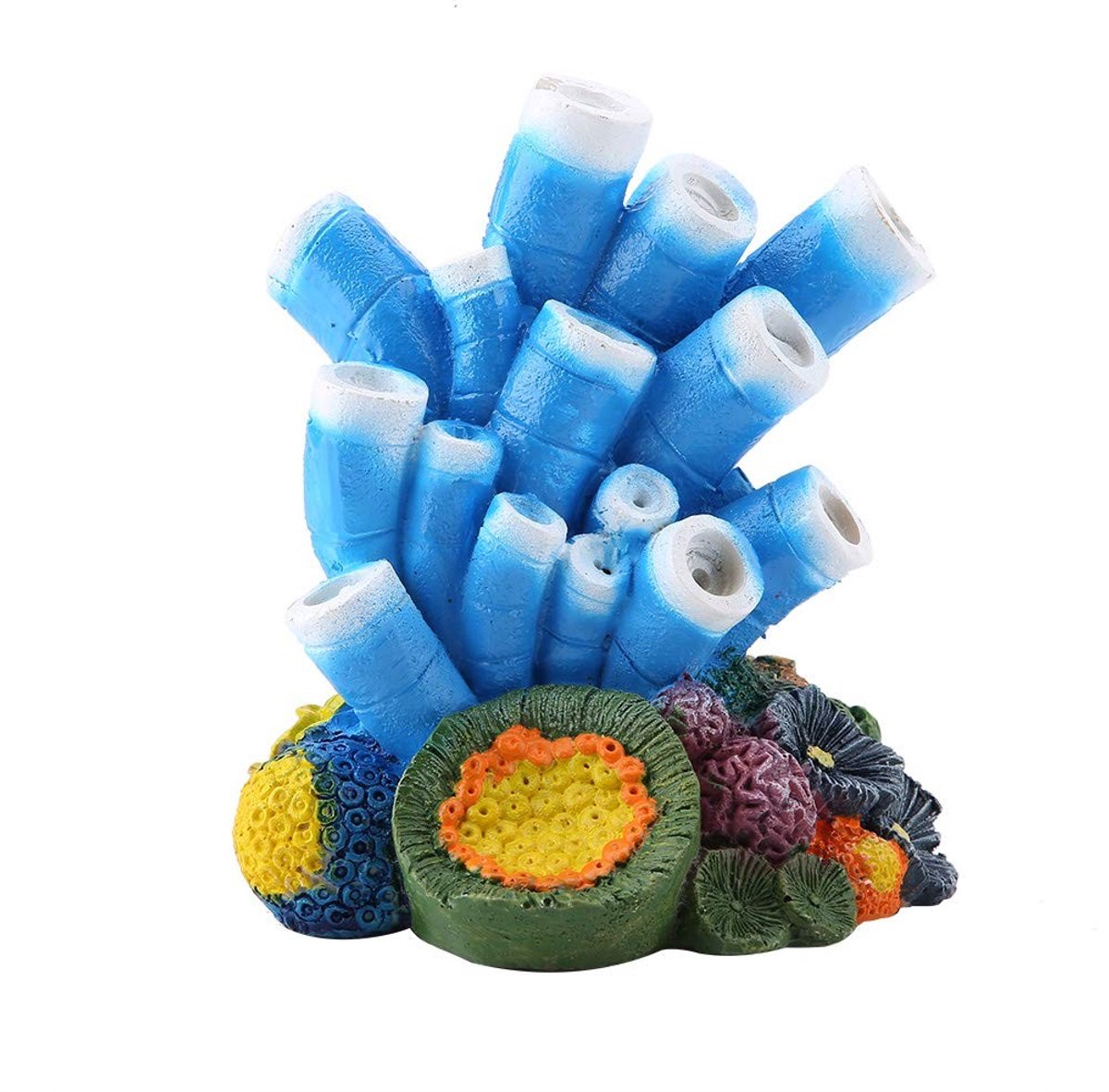 Dailygoody - Hars Imitatie Koraal - Aquarium Decoratie - Blauw - Bubble Steen - Creatieve Onderwater Beleving - Geschikt voor Binnen en Buiten - Decor
