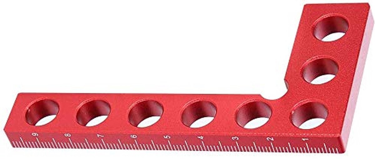 Dailygoody - Precisie Houtbewerking Gereedschap - Positionering Vierkanten - Rood 10 cm - 90 Graden Hoek - Ideaal voor Houtbewerkers - Stevig en Duurzaam