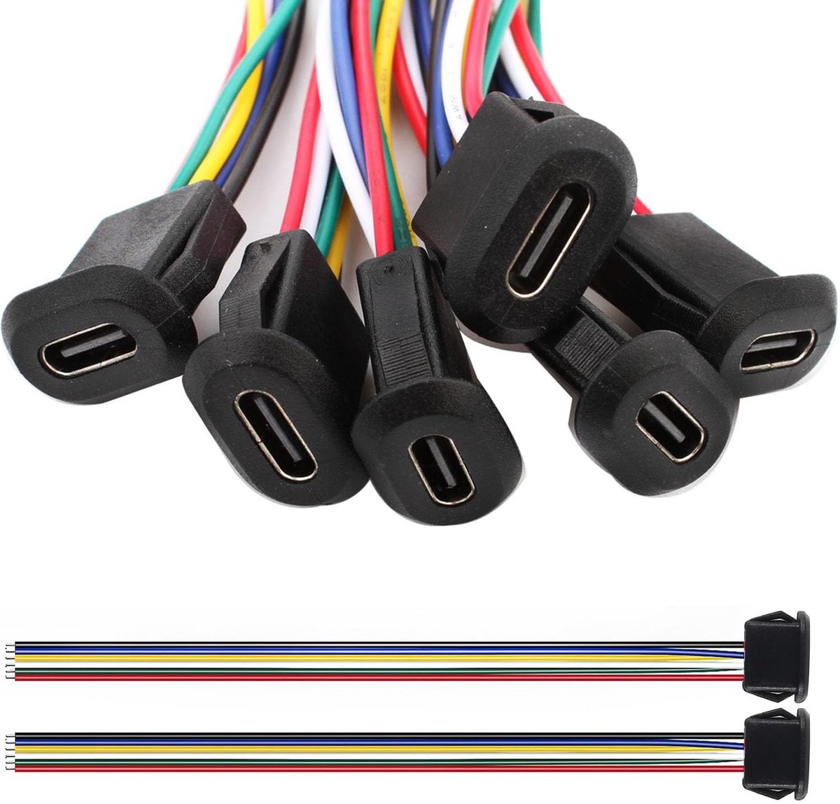 Dailygoody - 6 Pcs USB C Bus met PD Functie - 5V 3A 150mm 24 AWG
