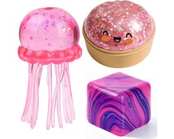 3 Stuks Kwal Squishies Fidget Toys, Dumpling Stressballen Voor Kinderen En Volwassenen, Sensorisch Speelgoed, Fidget Speelgoed Voor Klasprijzen, Verjaardagscadeaus En Feestuitdeelzakjes, Roze